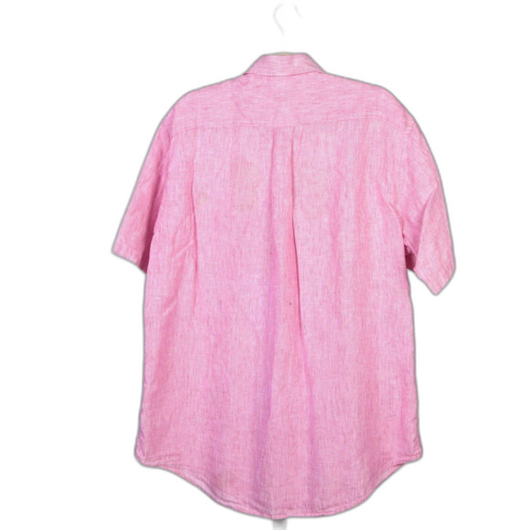 Brooks Brother Striped The Original Polo Shirt Linen Button Down Shirt Size L - Picture 2 of 3